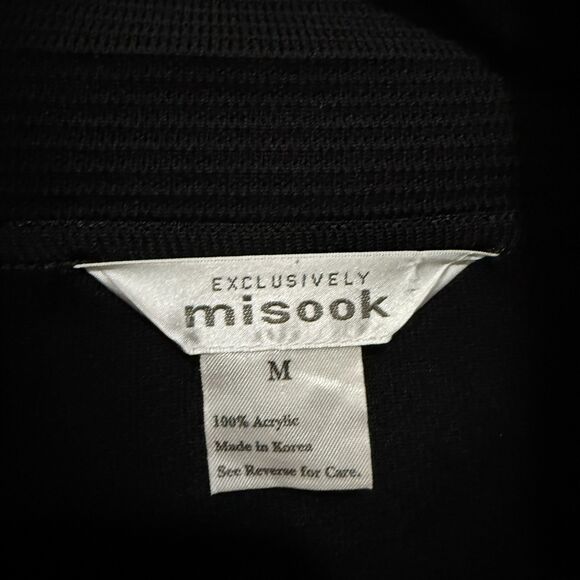 Women Misook Padded Light Weight Blazer Blouse Top in Black Size Medium - Picture 7 of 8
